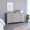 Tuhome Hms 6 Drawer Double Dresser, Four Legs, Superior Top, Six Drawers, Light Gray CZB7666 - alternate 6